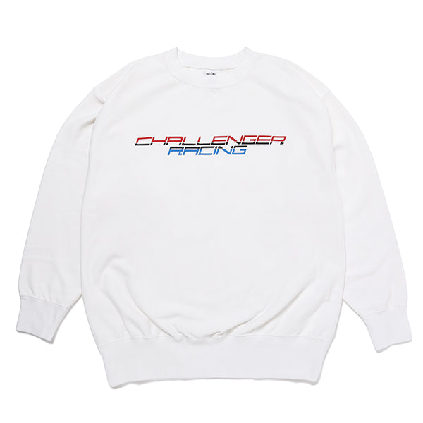 CHALLENGER -RACING LOGO C/N SWEAT- WHITE