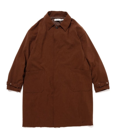 nonnative - WORKER LONG COAT POLY SHANTUNGWITH GORE-TEX WINDSTOPPER® - BROWN