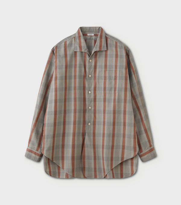 PHIGVEL - FRENCH OPEN COLLAR LS SHIRT - TAUPExRUSSET