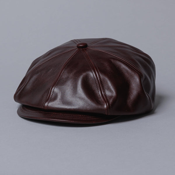 SOLARIS HATMAKERS & Co. -Horsehide Casquette "OLDBOY"- BURGUNDY