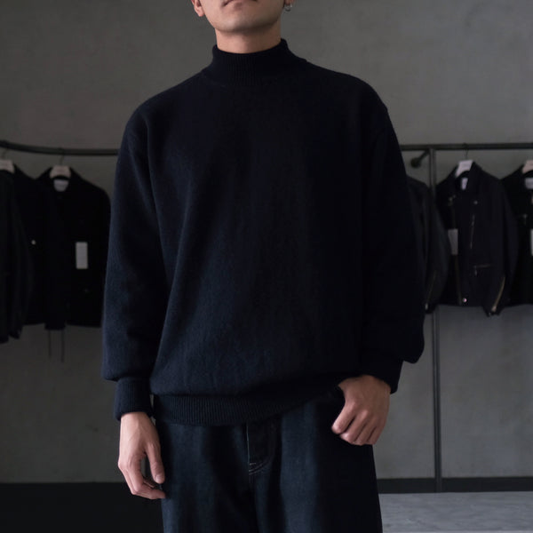 MASSTARD - DAILY HIGH NECK SWEATER- NAVY