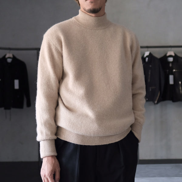 MASSTARD - DAILY HIGH NECK SWEATER- BEIGE