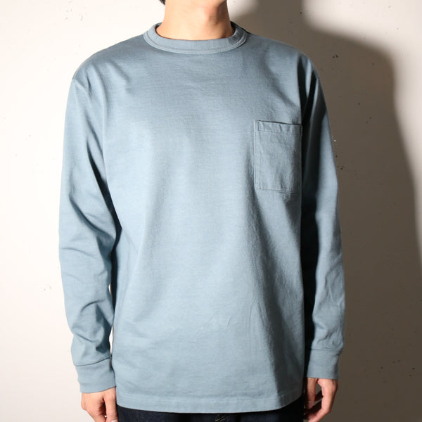 MASSTARD -L/S POCKET TEE- F.BLUE