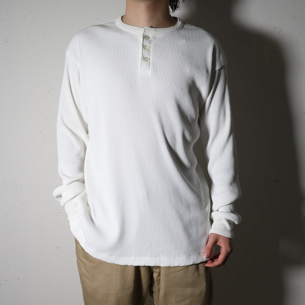 MASSTARD -L/S HENLEY TEE- WHITE