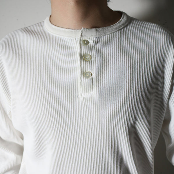 MASSTARD -L/S HENLEY TEE- WHITE