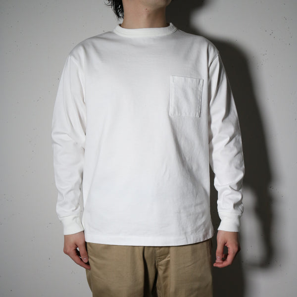 MASSTARD -L/S POCKET TEE- WHITE