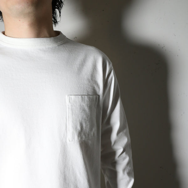 MASSTARD -L/S POCKET TEE- WHITE