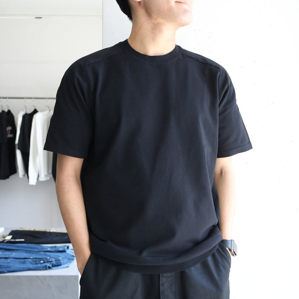 nonnative - DWELLER S/S SWEATER C/P YARN - BLACK