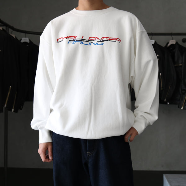 CHALLENGER -RACING LOGO C/N SWEAT- WHITE