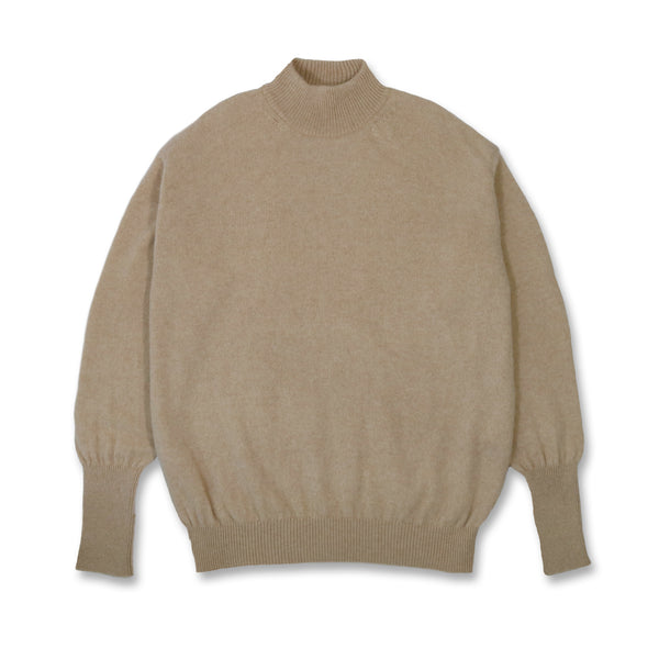 MASSTARD - DAILY HIGH NECK SWEATER- BEIGE