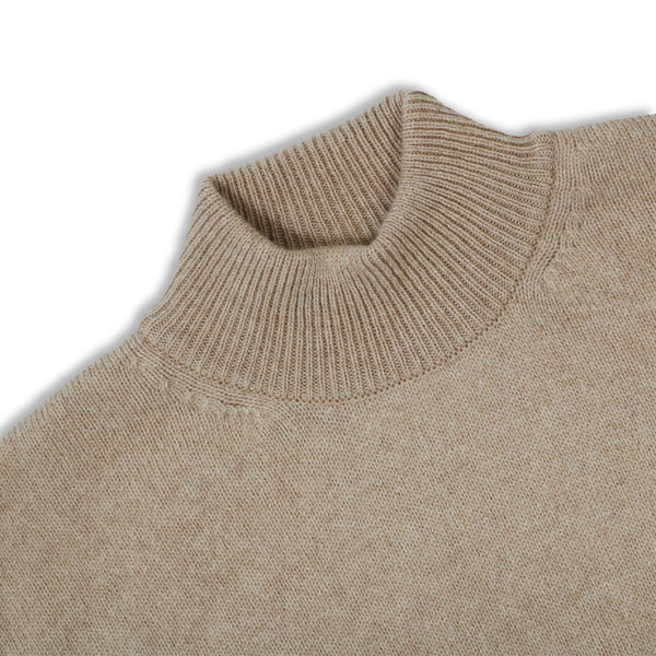 MASSTARD - DAILY HIGH NECK SWEATER- BEIGE