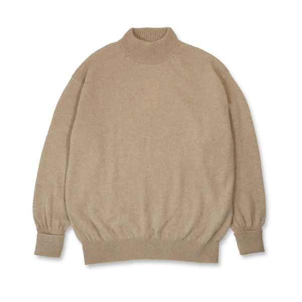 MASSTARD - DAILY HIGH NECK SWEATER- BEIGE