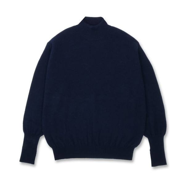 MASSTARD - DAILY HIGH NECK SWEATER- NAVY