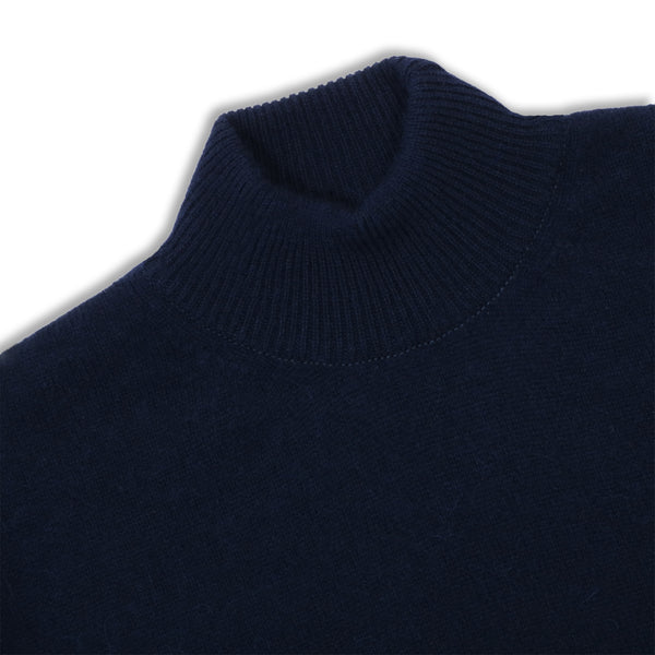 MASSTARD - DAILY HIGH NECK SWEATER- NAVY