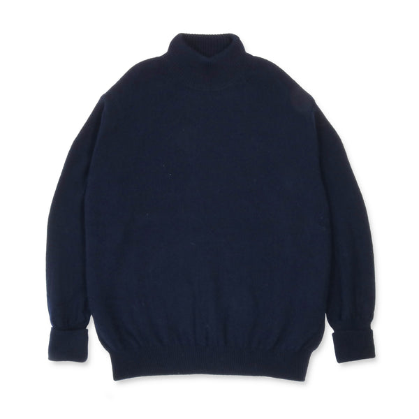 MASSTARD - DAILY HIGH NECK SWEATER- NAVY