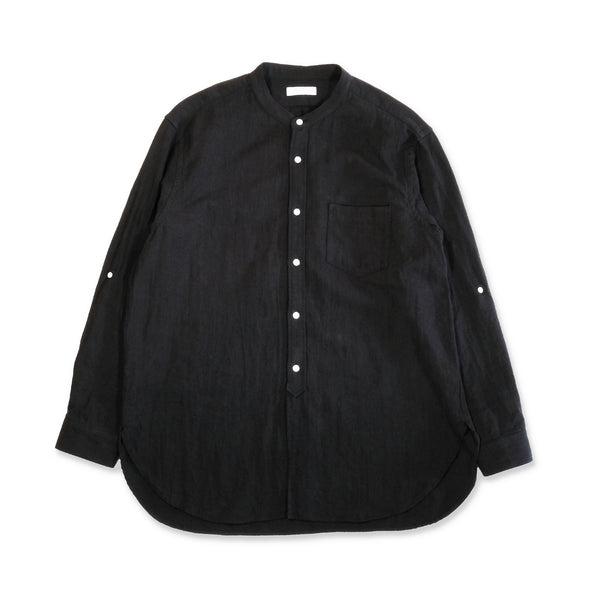 MASSTARD - L/S CREPE LONG SHIRT - BLACK