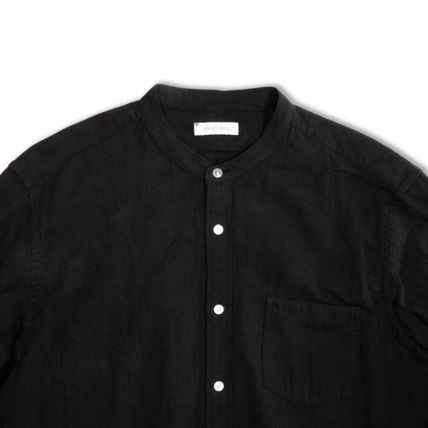 MASSTARD - L/S CREPE LONG SHIRT - BLACK