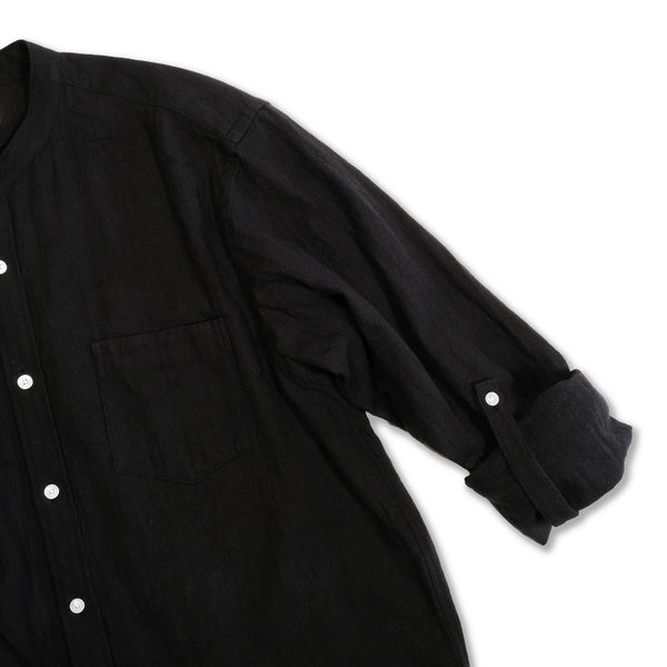 MASSTARD - L/S CREPE LONG SHIRT - BLACK