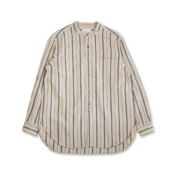 MASSTARD - L/S CREPE LONG SHIRT - RANDOM STRIPE