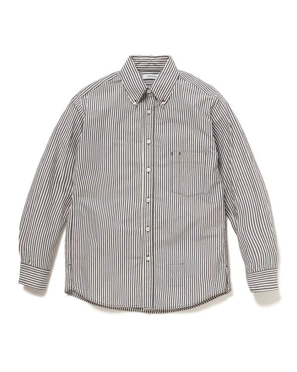 nonnative -DWELLER B.D. SHIRT COTTON TYPEWRITER LONDON STRIPE-BLACK