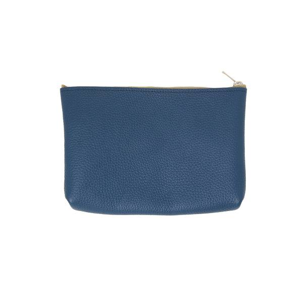 MASSTARD -MINIMAL LEATHER POUCH (Medium)- NAVY