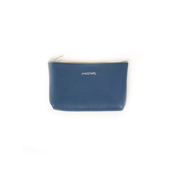 MASSTARD -MINIMAL LEATHER POUCH (Small)-NAVY