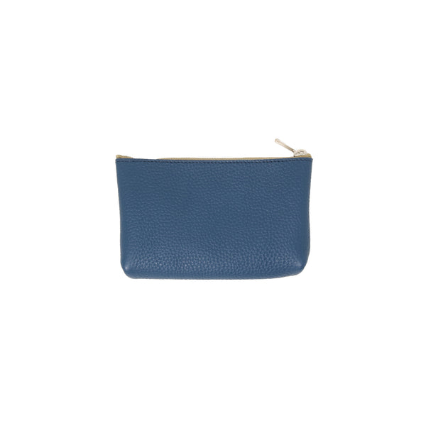 MASSTARD -MINIMAL LEATHER POUCH (Small)-NAVY