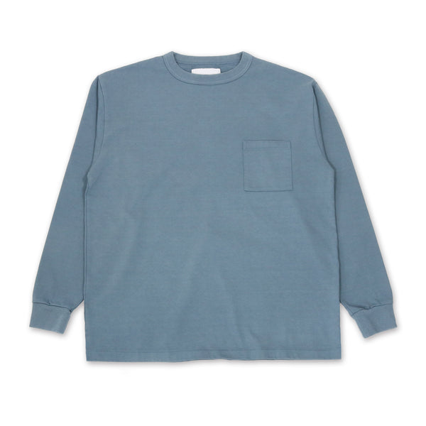 MASSTARD -L/S POCKET TEE- F.BLUE