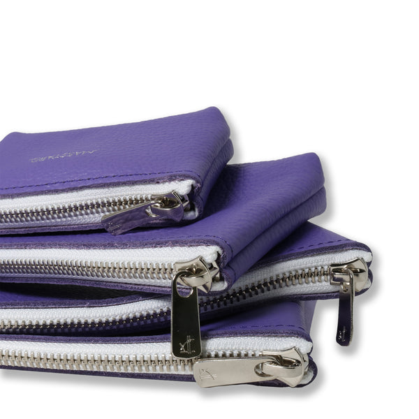 MASSTARD -MINIMAL LEATHER POUCH (Medium)- PURPLE