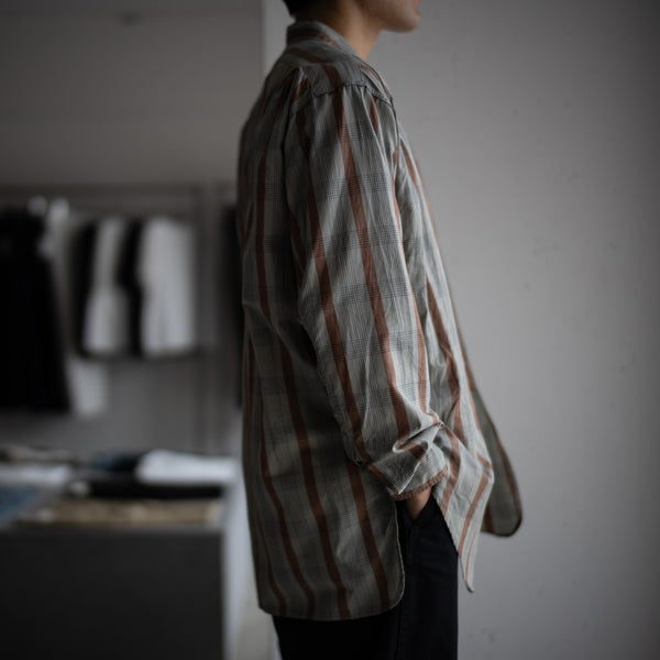 PHIGVEL - FRENCH OPEN COLLAR LS SHIRT - TAUPExRUSSET