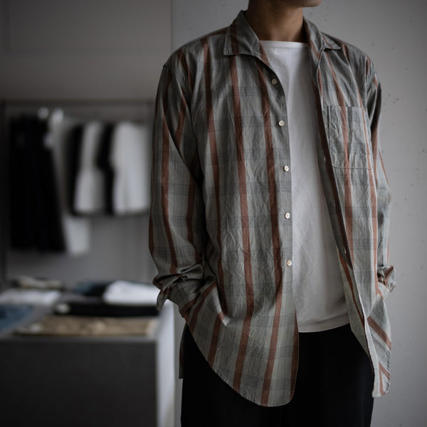 PHIGVEL - FRENCH OPEN COLLAR LS SHIRT - TAUPExRUSSET