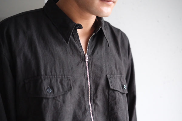 PHIGVEL - C/L HALF ZIP LS SHIRT - GRAPHITE