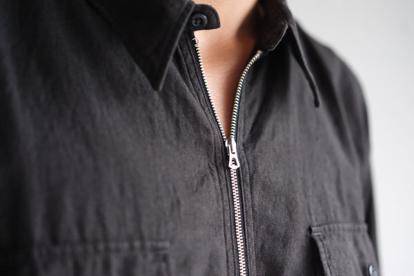 PHIGVEL - C/L HALF ZIP LS SHIRT - GRAPHITE