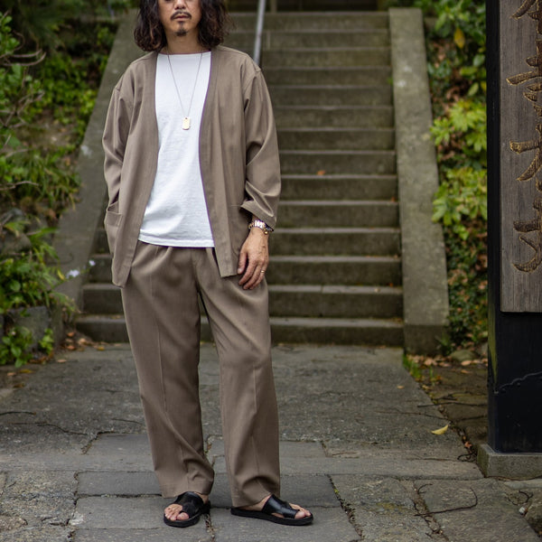 MASSTARD - WOVEN EASY TROUSERS - KHAKI