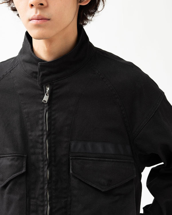 nonnative - TROOPER SHORT JACKET COTTON DRILL TWILL STRETCH -  BLACK