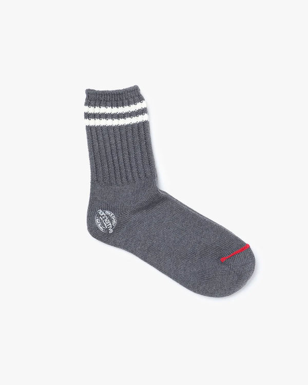 nonnative -  HIKER LINE SOCKS MID C/P/Pu WOVEN - CHARCOAL/IVORY