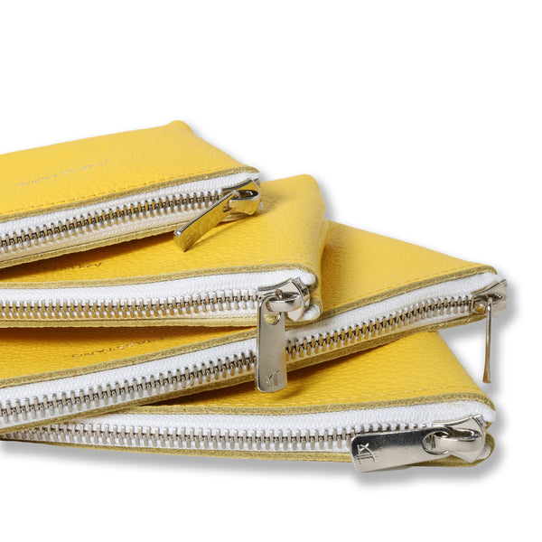 MASSTARD -MINIMAL LEATHER POUCH (Petit)- YELLOW