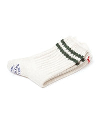 nonnative -  HIKER LINE SOCKS MID C/P/Pu WOVEN - IVORY/GREEN