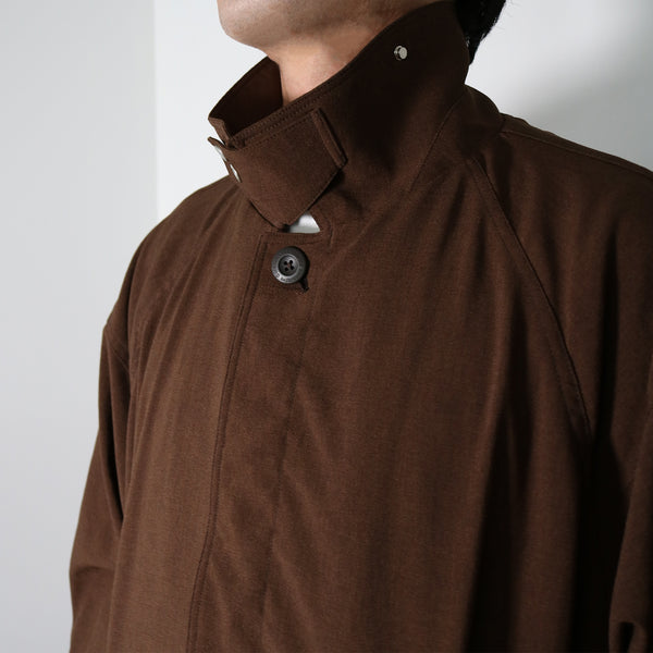 nonnative - WORKER LONG COAT POLY SHANTUNGWITH GORE-TEX WINDSTOPPER® - BROWN