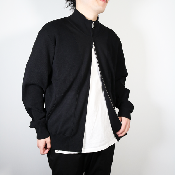 nonnative -WORKER RIB ZIP UP SWEATER C/P YARN- BLACK