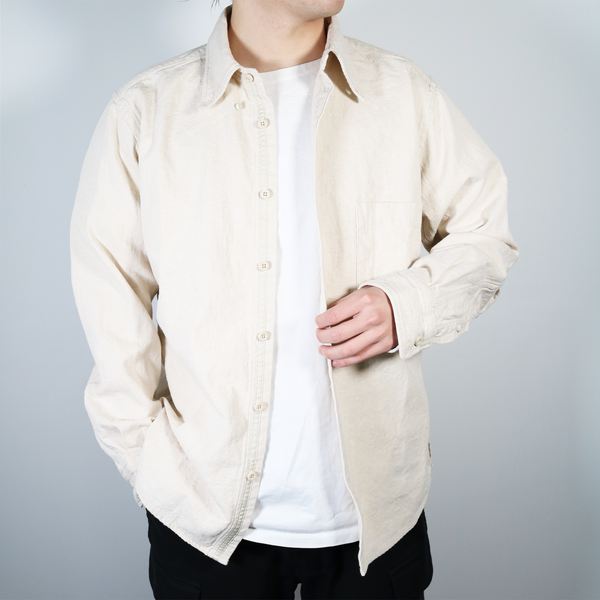 nonnative -DWELLER L/S B.D. SHIRT C/L OXFORD- IVORY