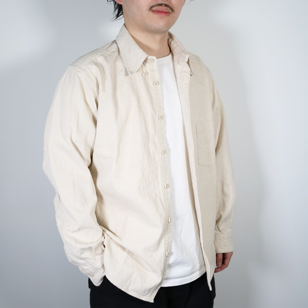 nonnative -DWELLER L/S B.D. SHIRT C/L OXFORD- IVORY