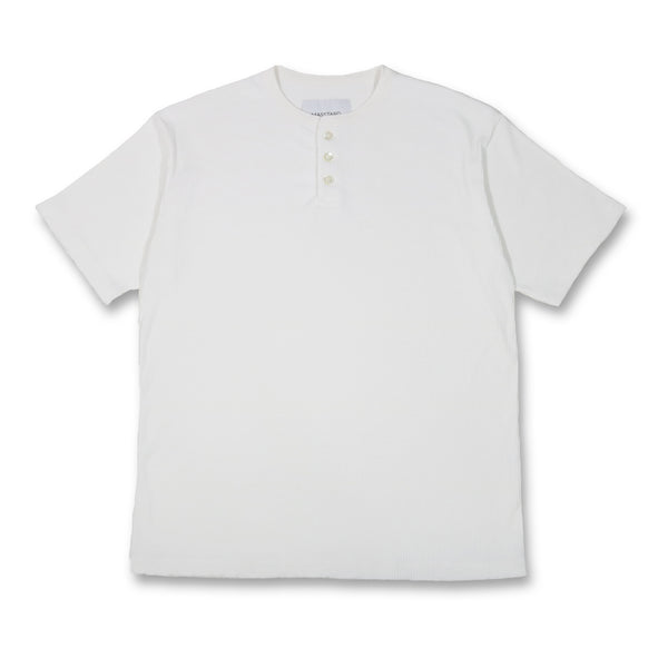 MASSTARD -S/S HENLEY TEE- WHITE