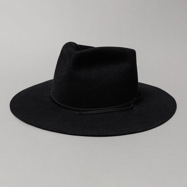 SOLARIS HATMAKERS & Co. -Open Crown Rabbit Hat "PARISTEXAS"- BLACK