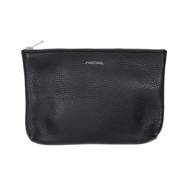 MASSTARD -MINIMAL LEATHER POUCH (Medium)- BLACK