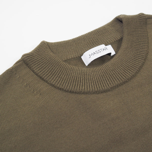 MASSTARD - DAILY MOCK SWEATER- OLIVE