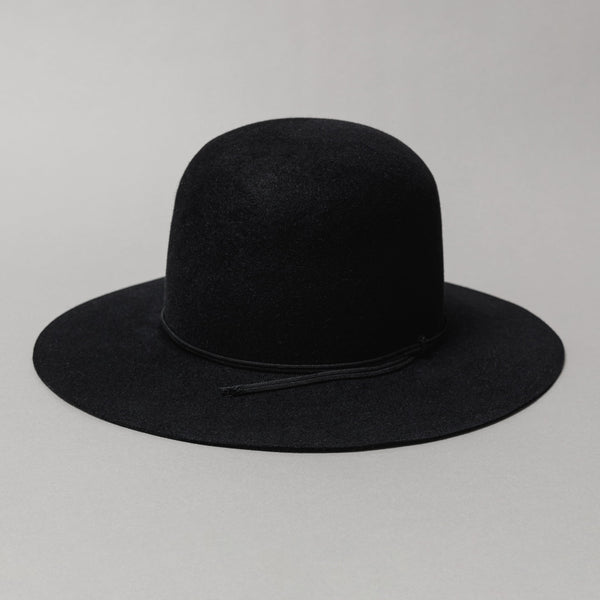 SOLARIS HATMAKERS & Co. -Open Crown Rabbit Hat "PARISTEXAS"- BLACK